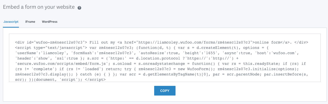 How do I embed a Typeform Form into my website? – Rocketspark